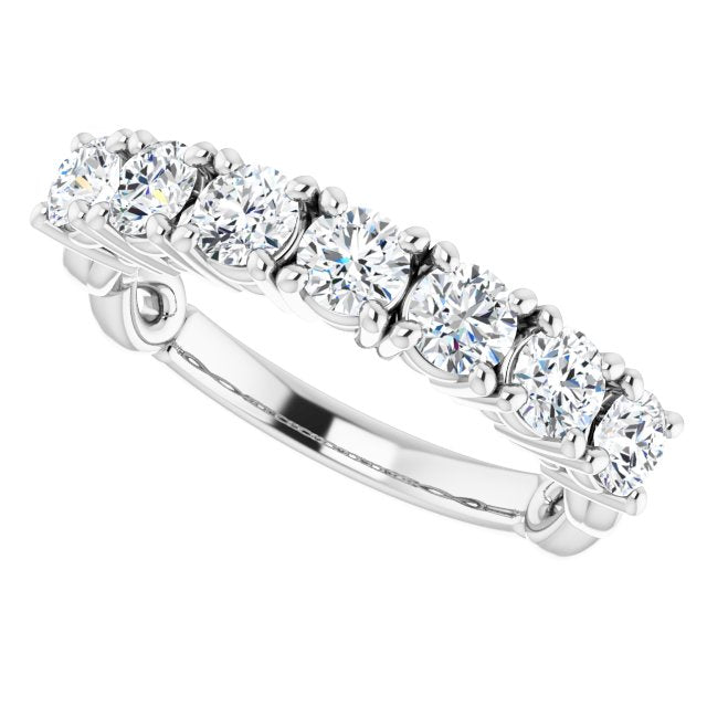 1.00 ct. Round Cut Diamond Wedding Band 7 Stone Anniversary Ring-VIRABYANI
